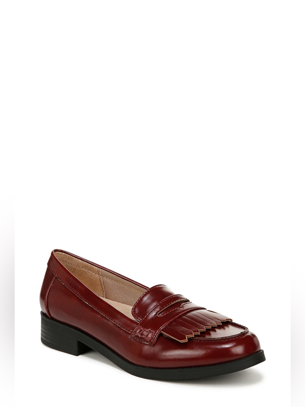 LIFE STRIDE SANTANA FRINGE LOAFERS SMOOTH WINE 9 W WIDE
